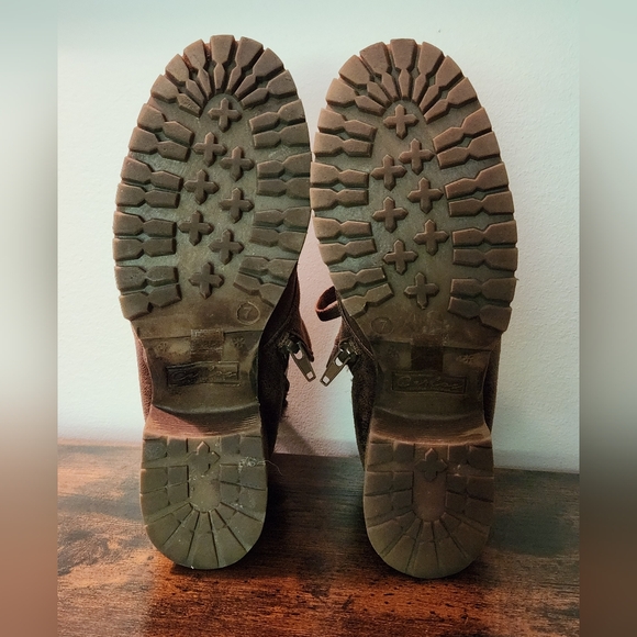 Carlos Santana Brown Lace up Moto Combat Boots Women's 7M - Picture 10 of 11